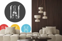 Naklejka: Płyta ikona narciarski