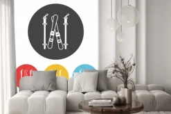 Naklejka: Płyta ikona narciarski