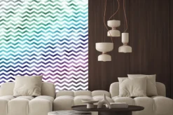 Naklejka: Rainbow biały metallic faux folia chevron wzór szewrony tekstury