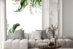 Naklejka: Rama z akwarelowych liści