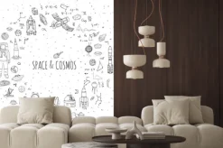 Naklejka: Ręcznie rysowane doodle przestrzeń i kosmos ustawić ilustracji