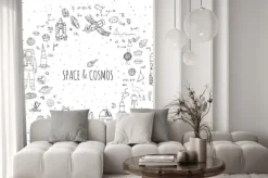 Naklejka: Ręcznie rysowane doodle przestrzeń i kosmos ustawić ilustracji