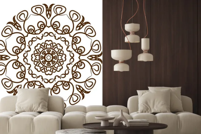 Naklejka: Ręcznie rysowane henny tatuaż mandalę. wektor koronki dekoracyjnego.