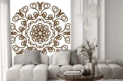 Naklejka: Ręcznie rysowane henny tatuaż mandalę. wektor koronki dekoracyjnego.