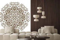 Naklejka: Ręcznie rysowane henny tatuaż mandalę. wektor koronki dekoracyjnego.