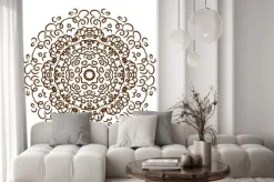 Naklejka: Ręcznie rysowane henny tatuaż mandalę. wektor koronki dekoracyjnego.