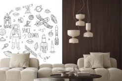 Naklejka: Ręcznie rysowane doodle przestrzeń i kosmos ustawić ilustracji