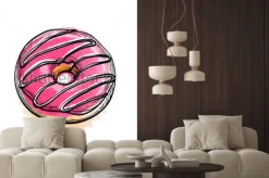 Naklejka: Ręcznie rysowane ilustracji wektorowych pączka.