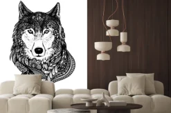 Naklejka: Ręcznie rysowane ilustracji wektorowych streszczenie wilk