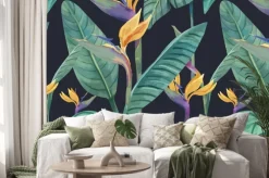 Naklejka: Ręcznie rysowane ptak rajski wzór