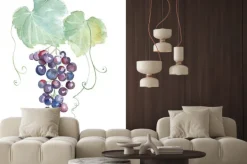 Naklejka: Ręcznie rysowane ilustracji akwarela fioletowych winogron