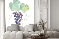 Naklejka: Ręcznie rysowane ilustracji akwarela fioletowych winogron