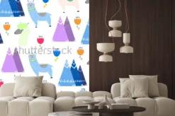 Naklejka: Ręcznie utworzone przedmioty peruwiańskie. kolorowy wektor wzór