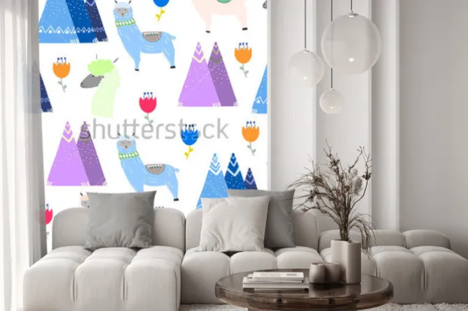 Naklejka: Ręcznie utworzone przedmioty peruwiańskie. kolorowy wektor wzór