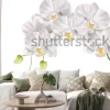 Naklejka: Realistyczna ilustracja białej orchidei