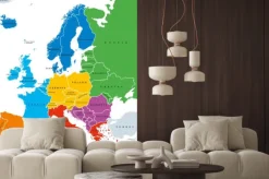 Naklejka: Regions of europe, political map, with single countries and english