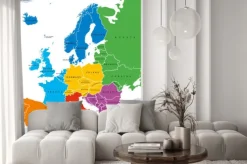 Naklejka: Regions of europe, political map, with single countries and english
