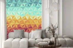 Naklejka: Retro biodrówki geometryczny wzór.