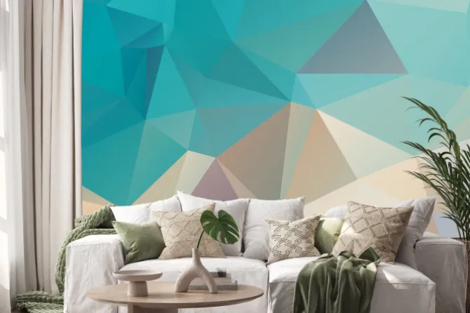 Naklejka: Retro color background triangular shape