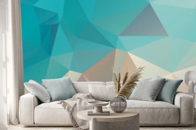 Naklejka: Retro color background triangular shape