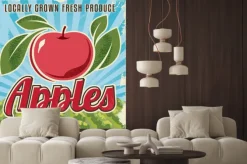 Naklejka: Retro etykieta jabłko