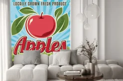Naklejka: Retro etykieta jabłko