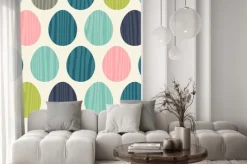 Naklejka: Retro kolor wektor bezszwowe wzór pisanka