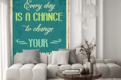 Naklejka: Retro metal sign " every day is a chance to change your opportun