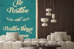 Naklejka: Retro metalu znak "myśl pozytywnie"