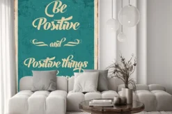 Naklejka: Retro metalu znak "myśl pozytywnie"