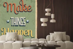 Naklejka: Retro metalu znak "sprawia, że ​​rzeczy się zdarzają"