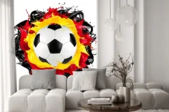 Naklejka: Retro piłka niemiecka flaga kolor powitalny