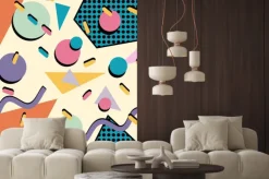 Naklejka: Retro 80s bezszwowe tło wzór