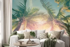 Naklejka: Retro zdjęcie z palmami