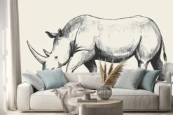 Naklejka: Rhino sketch