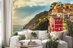 Naklejka: Riomaggiore panorama, cinque terre, włochy