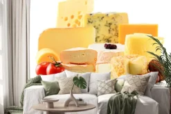 Naklejka: Różne rodzaje sera na białym tle