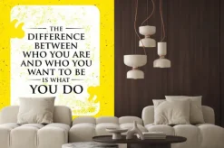 Naklejka: Różnica między kim jesteś i kim chcesz być, jest what you do.