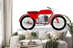 Naklejka: Rocznik motocykl ilustracji na białym tle