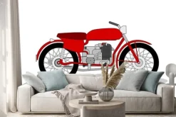 Naklejka: Rocznik motocykl ilustracji na białym tle