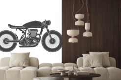 Naklejka: Rocznik motocykla. cafe racer tematu