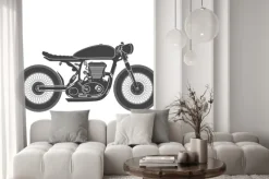 Naklejka: Rocznik motocykla. cafe racer tematu
