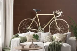 Naklejka: Rocznika rower oparty o ścianę