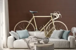 Naklejka: Rocznika rower oparty o ścianę