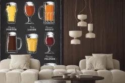 Naklejka: Rodzaje piwa. wizualny przewodnik po rodzajach piwa. różne rodzaje