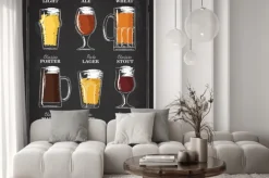 Naklejka: Rodzaje piwa. wizualny przewodnik po rodzajach piwa. różne rodzaje