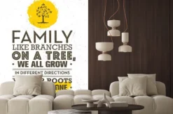 Naklejka: Rodzina, jak gałęzie na drzewie, wszyscy dorastamy w różnych
