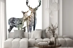 Naklejka: Rodzina jeleni