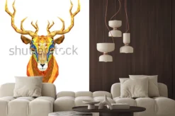 Naklejka: Rogacz kierowniczy lowpolygon geometryczny deseniowy wektor eps10