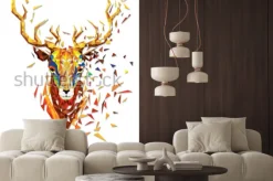 Naklejka: Rogacz kierowniczy lowpolygon geometryczny deseniowy wektor eps10